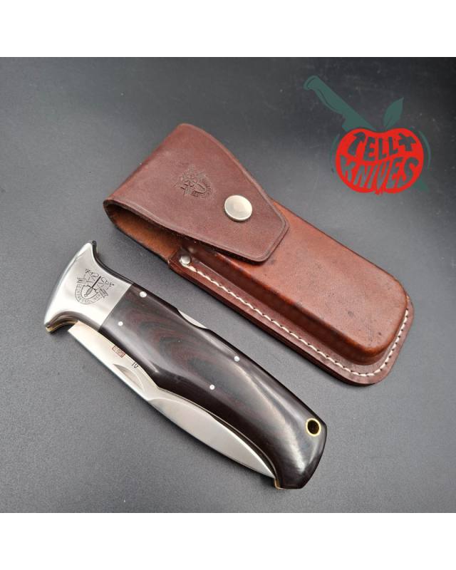 Al Mar Knives SERE 3003 folding knife AUS6 stainless steel Special Forces Series micarta handle leather sheath