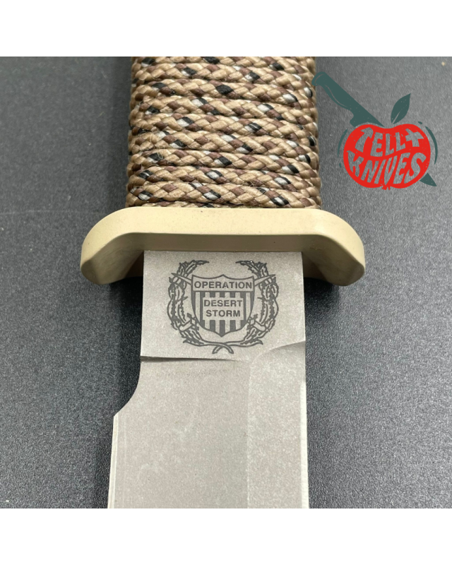 John EK - 1991 Commando Bowie - Operation Desert Storm Edition full tang 440C steel grey coating paracord wrapped handle