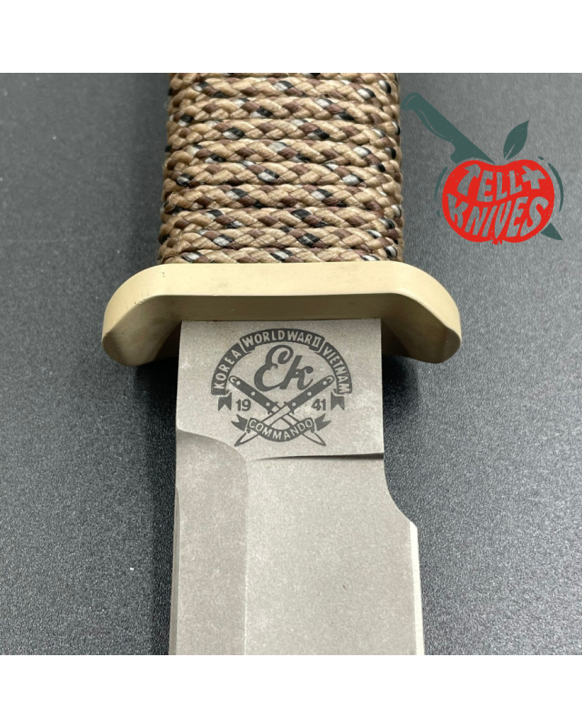 John EK - 1991 Commando Bowie - Operation Desert Storm Edition full tang 440C steel grey coating paracord wrapped handle