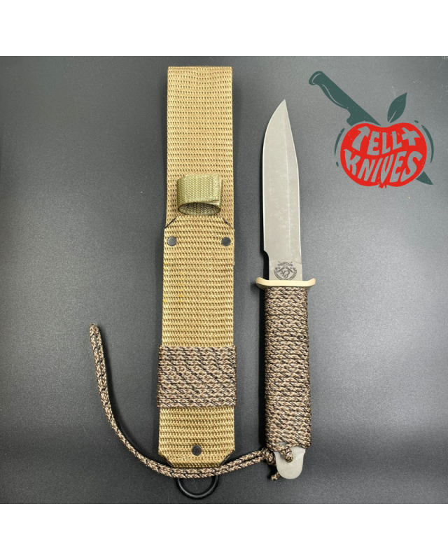 John EK - 1991 Commando Bowie - Operation Desert Storm Edition full tang 440C steel grey coating paracord wrapped handle