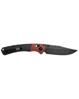 Benchmade Crooked River CPM-MagnaCut steel Battlewash finish burnt orange aluminium bolsters black micarta handle