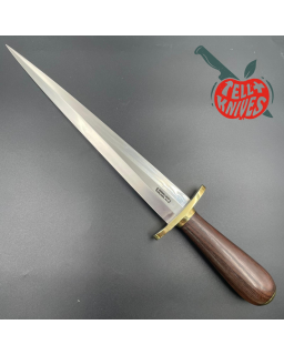 Randall Made Knives Model 13-12 Arkansas Toothpick forged carbon steel Concave Rosewood handle brass forward curved hilt
