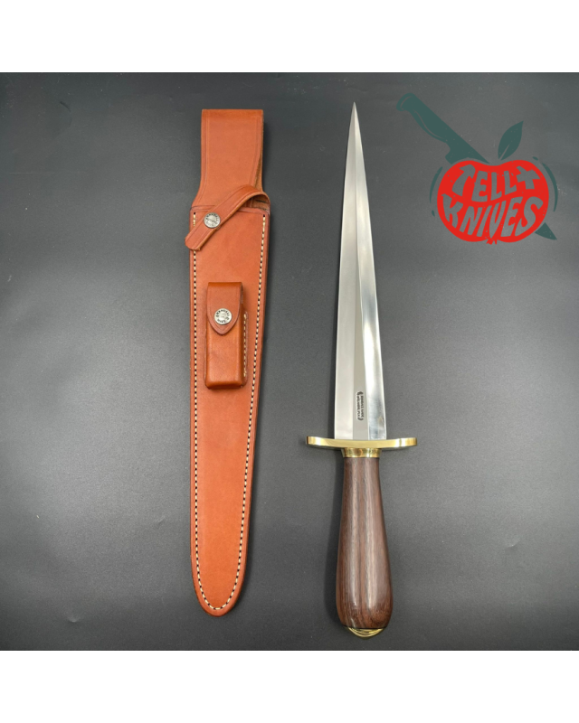 Randall Made Knives Model 13-12 Arkansas Toothpick forged carbon steel Concave Rosewood handle brass forward curved hilt