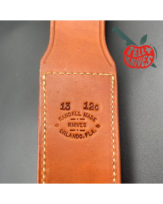 Randall Made Knives Model 13-12 Arkansas Toothpick forged carbon steel Concave Rosewood handle brass forward curved hilt