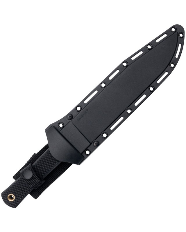 Couteau fixe de survie et outdoor Cold Steel Trail Master 52100 steel black blade Kray-Ex handle Black Secure-Ex sheath