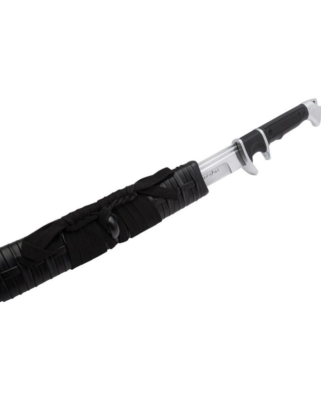 United Cutlery Honshu Sub-Hilt Wakizashi carbon steel blade satin finish black TPR handle black wood scabbard