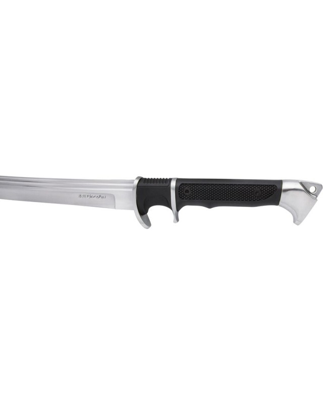 United Cutlery Honshu Sub-Hilt Wakizashi carbon steel blade satin finish black TPR handle black wood scabbard
