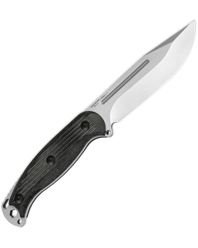 KIZER Cutlery Ursa Major Fixed Blade full tang AEB-L stainless steel satin finish blade micarta handle black kydex sheat