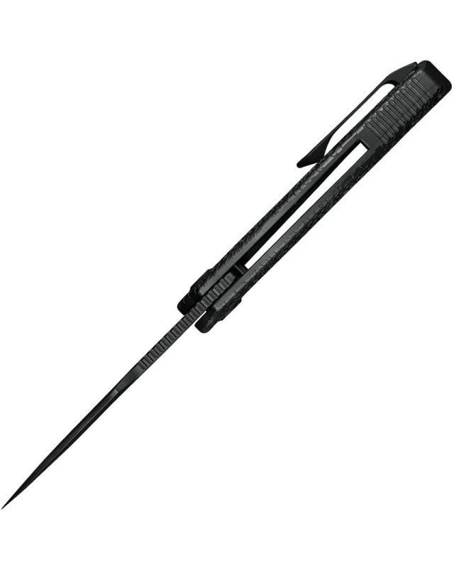 KUNWU Knives Gringo folding knife S390 steel black DLC coated blade Framelock Black textured titanium handle