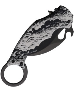 FOX Knives 599 Karambit Waves N690 steel blade black finish black aluminium handle