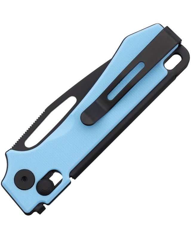 Real Steel Vis Crossbar Sandvik Folding Knife  12C27 Steel Blue G10 Handle