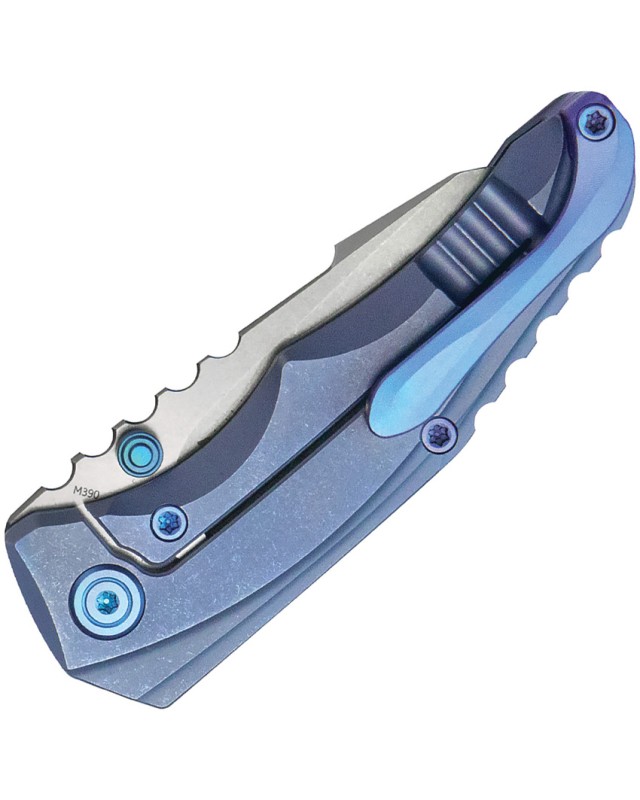 Kubey Steeltle Folding Knife  M390 Steel Blue Titanium Handle