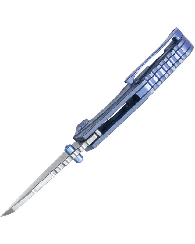 Kubey Steeltle Folding Knife  M390 Steel Blue Titanium Handle