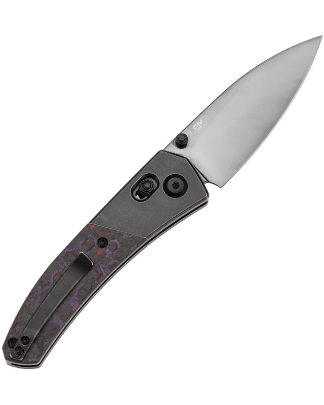 Kansept Dako Folding Knife  CMP S35VN Steel Purple Titanium FAT Carbon Handle
