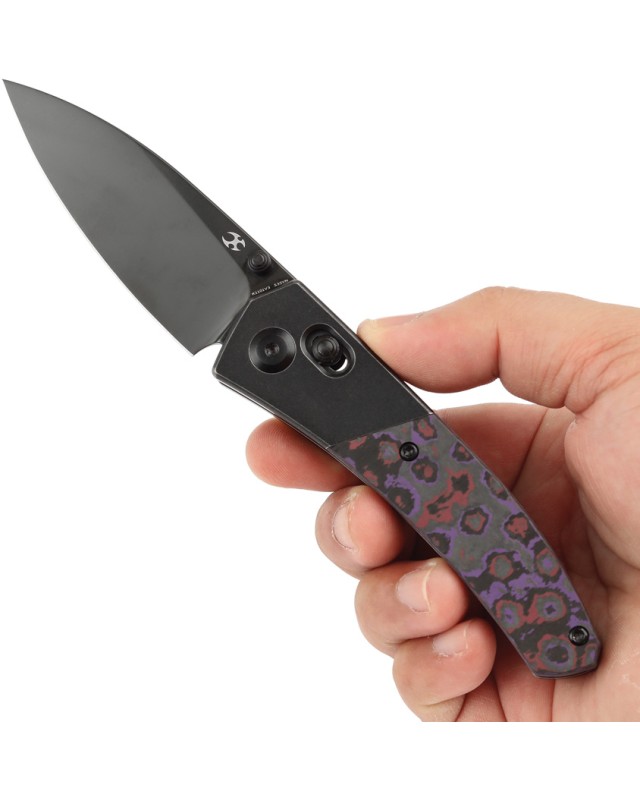 Kansept Dako Folding Knife  CMP S35VN Steel Purple Titanium FAT Carbon Handle