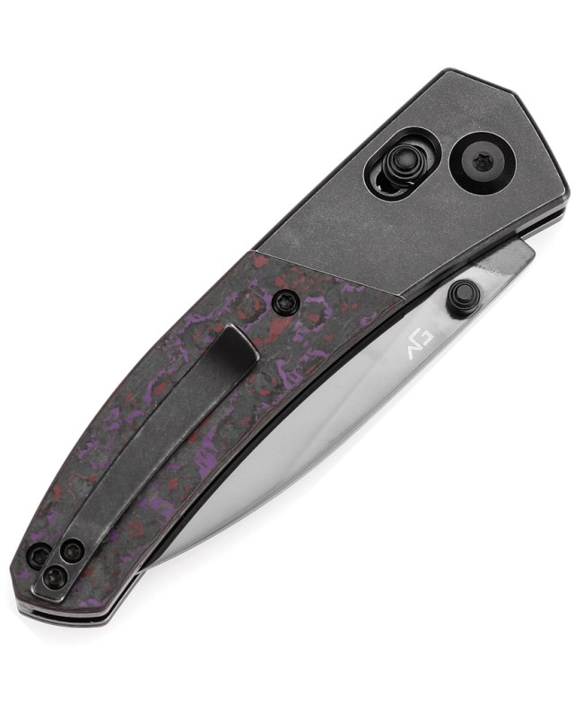 Kansept Dako Folding Knife  CMP S35VN Steel Purple Titanium FAT Carbon Handle