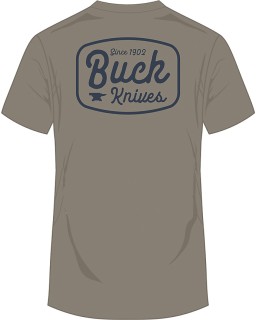 Buck Round Badge T-Shirt Gray Large 14285