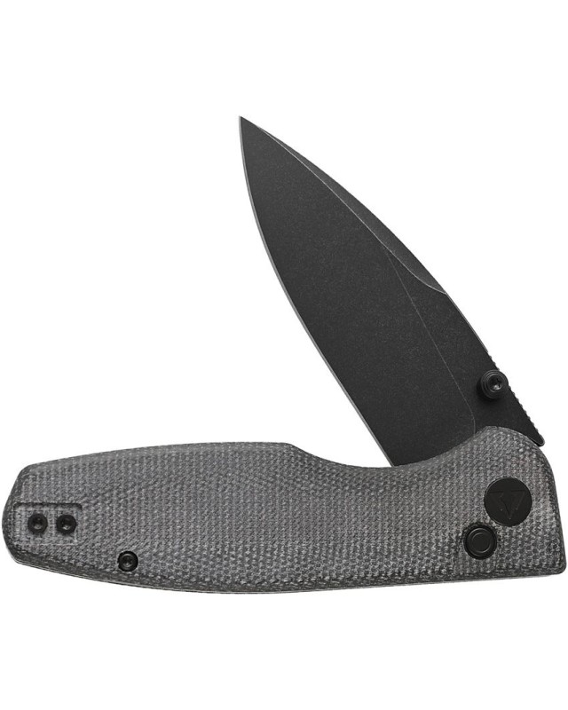 CMB Predator 14C28N steel blackwash finish Button Lock Black micarta handle