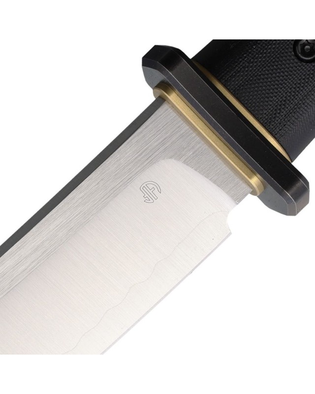Tactical Tanto Sword HITACHI SLD-magic SAN MAI steel black G10 handle with brass Dragon inlay Hand polished finished