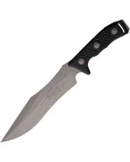 Microtech Arbiter Fixed Blade Apocalyptic finish M390 premium steel blade full tang Black G10 handle black kydex sheath