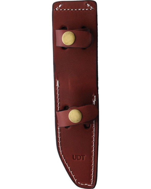 1881 Knife Works UDT Full tang black coated 1095HC steel Fixed Blade Black G10 handle Brown leather sheath