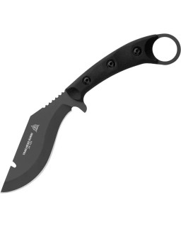 TOPS Trailhead Kukri 1095HC steel Sniper gray finish blade Black canvas micarta handle Finger ring