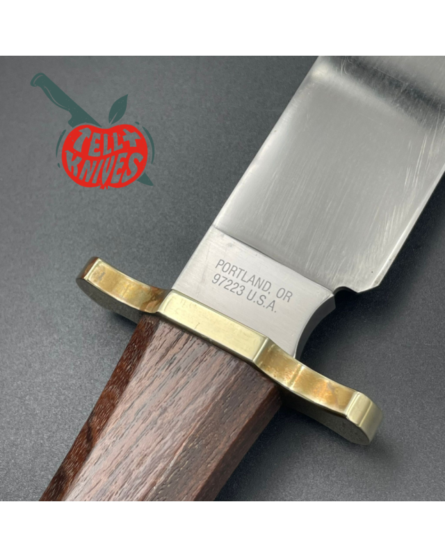 Gerber Legendary Blades Coffin Handle Bowie 440 steel Brown Leather Sheath Made In USA