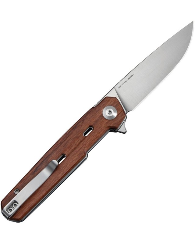 CIVIVI Navo folding knife Nitro-V blade satin finish Linerock Wood Handle Flipper Ostap Hel Design