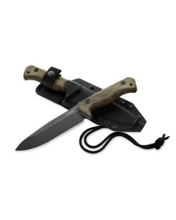 LionSteel T6 2022 Limited Edition 999pces Fixed Blade Full Tang K490 steel blackwash finish green micarta handle black k