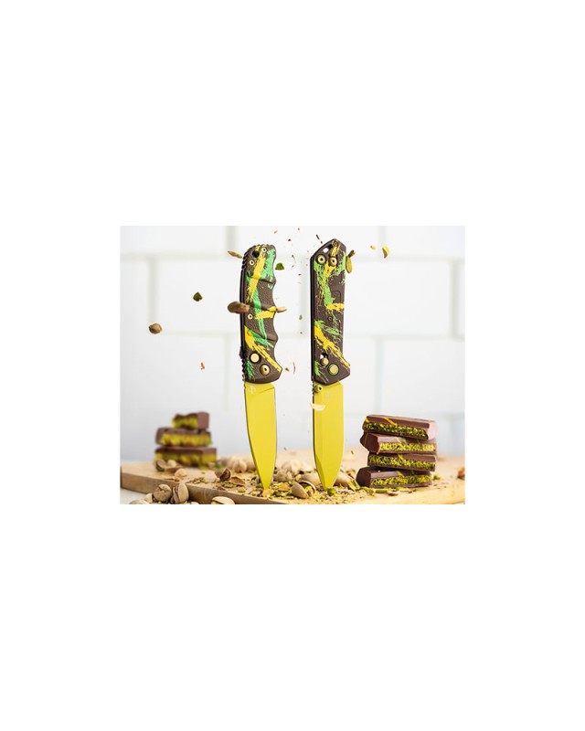 Böker Plus Kihon Dubai Chocolate folding knife D2 steel satin finish blade GFN handle crossbar lock