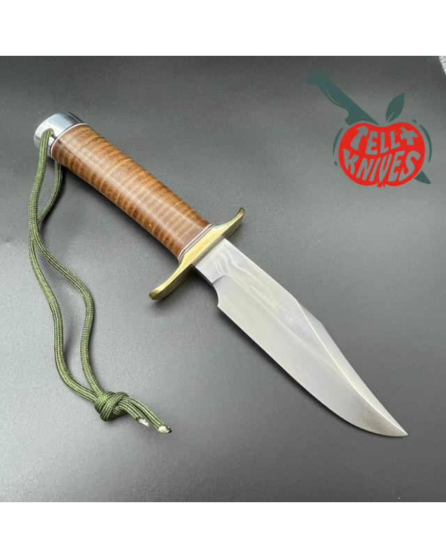 Randall Model 15 Airman Carbon Steel Stacked Leather Handle Brass Guard Duralumin Pommel Braun Leather Sheath