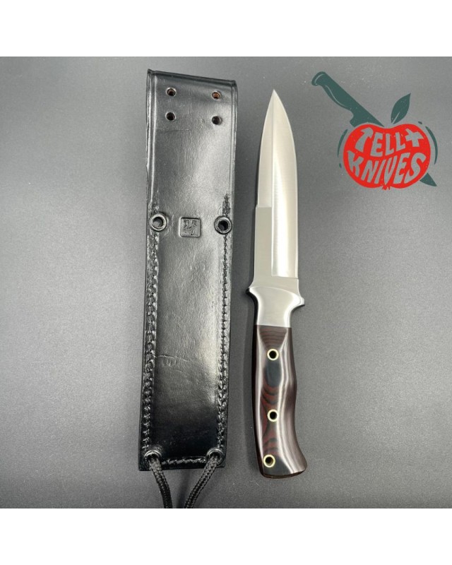 AL MAR KNIVES AMK SERE 3004 small Fighting Knife full tang AUS-6A steel micarta handle black leather sheath Special Forc