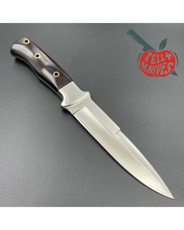 AL MAR KNIVES AMK SERE 3004 small Fighting Knife full tang AUS-6A steel micarta handle black leather sheath Special Forc