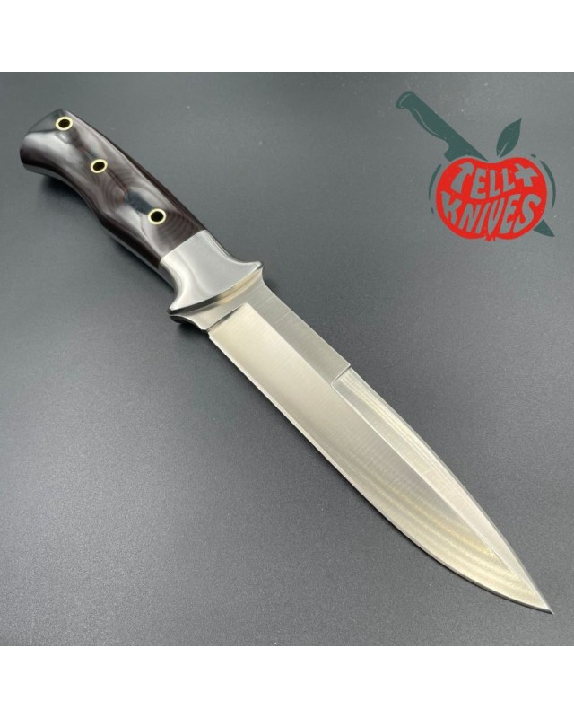 AL MAR KNIVES AMK SERE 3007 Large Fighting Knife full tang AUS-6A steel micarta handle black leather sheath Special Forc