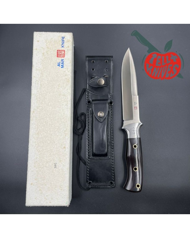 AL MAR KNIVES AMK SERE 3007 Large Fighting Knife full tang AUS-6A steel micarta handle black leather sheath Special Forc