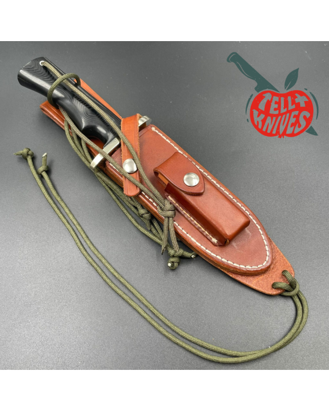 Randall Made Knives Model 15 5.5 Airman forged stainless steel black micarta single finger handle nickel silver guard