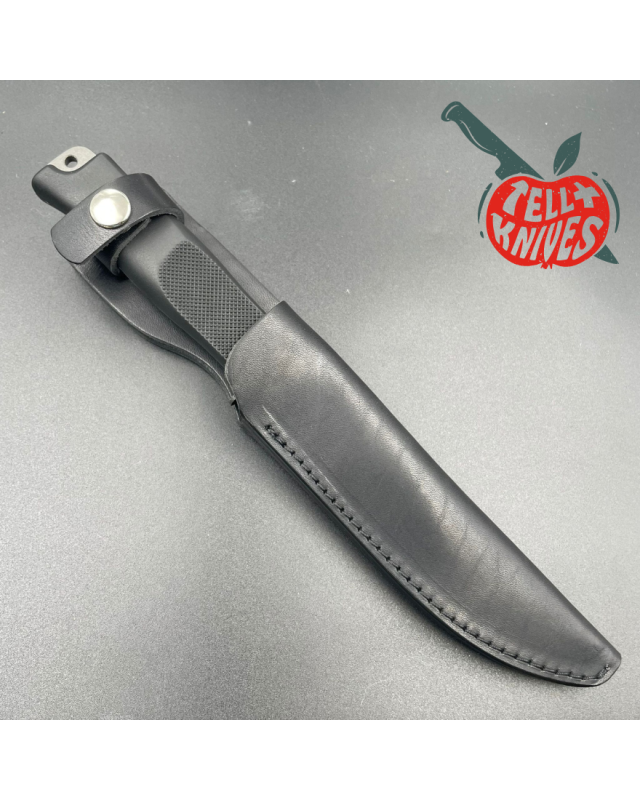 HATTORI Sea Commander fixed blade combat diver knife SEKI Japan AUS-6 stainless steel gray coating blade black leather s