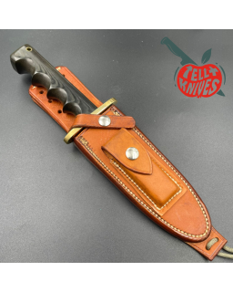 Randall Made Knives Vintage 70ies Model 15 5.5 Airman forged carbon steel black micarta four fingers grip handle brass g