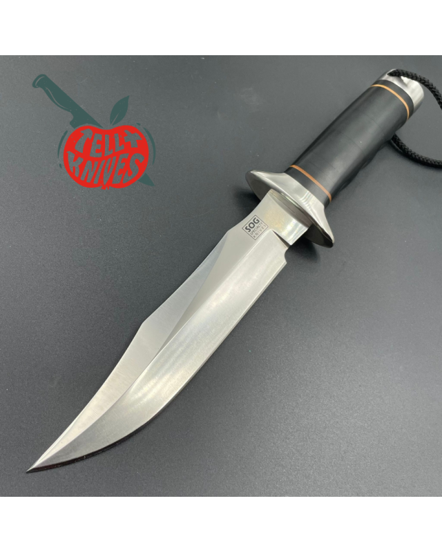 SOG S2 Trident 1986 NAVY SEALS AUS-8 steel black micarta handle SEKI Japan with box