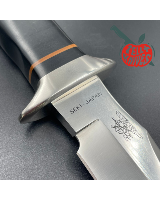 SOG S2 Trident 1986 NAVY SEALS AUS-8 steel black micarta handle SEKI Japan with box