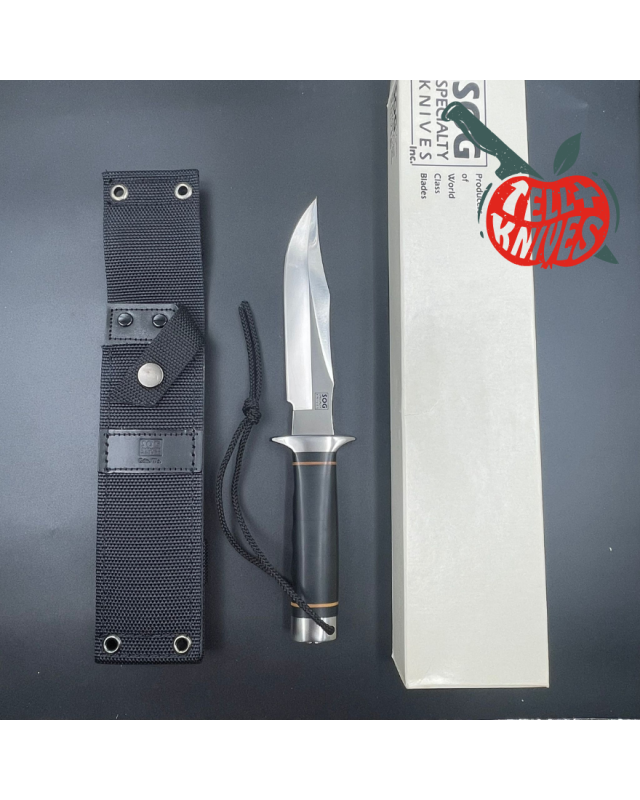 SOG S2 Trident 1986 NAVY SEALS AUS-8 steel black micarta handle SEKI Japan with box