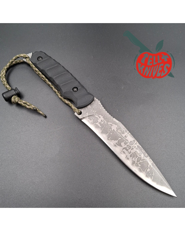 Kiku Matsuda King Fischer II full tang OU-31 stainless steel acid finish blade black G10 handle black kydex sheath