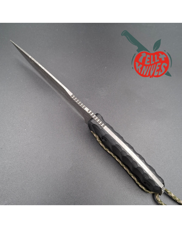 Kiku Matsuda King Fischer II full tang OU-31 stainless steel acid finish blade black G10 handle black kydex sheath