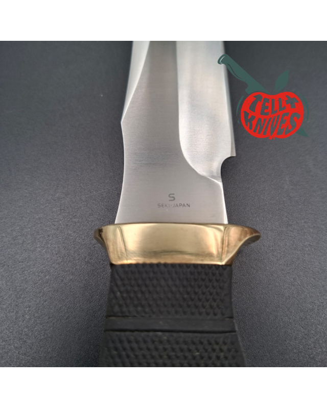 SOG Tech II SEKI JAPAN SK5 carbon steel blade satin finish brass guard Kraton handle Cordura sheath
