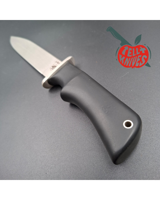 Blackjack Knives Model AWAC fixed blade knife Sandvik 12C27 Stainless Steel blade black micarta handle black leather she