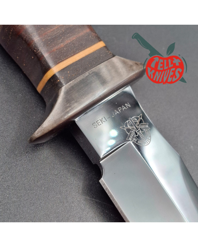 SOG S1 1986 5th Special Forces Group Vietnam - Numbered - blued SK5 carbon steel blade stacked leather handle black leat