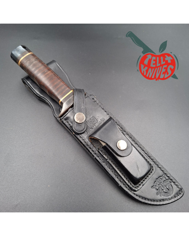 SOG S1 1986 5th Special Forces Group Vietnam - Numbered - blued SK5 carbon steel blade stacked leather handle black leat