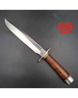 Randall Made Knives Vietnam Era Model 1-8 forged carbon steel stacked leather brown leather sheath with stone