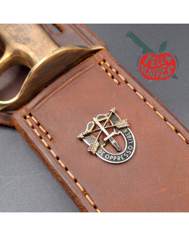 Trench Knife Custom carbon steel blade Fighting Knife Brass handle brown leather sheath