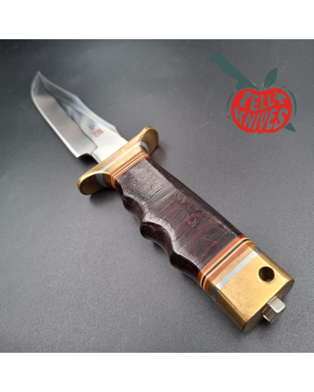 Al Mar Knives 4008 MACV SOG Fighting Knife SF stacked leather handle brown leather sheath